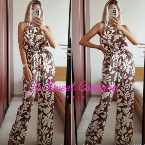 🆕 Zara Halter Jumpsuit with Chain Details in Neckline. Size Small - Picture 9 of 10